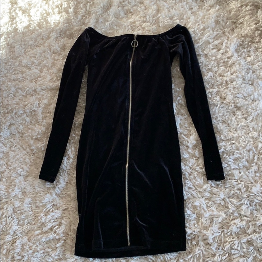 Off the shoulder black dress